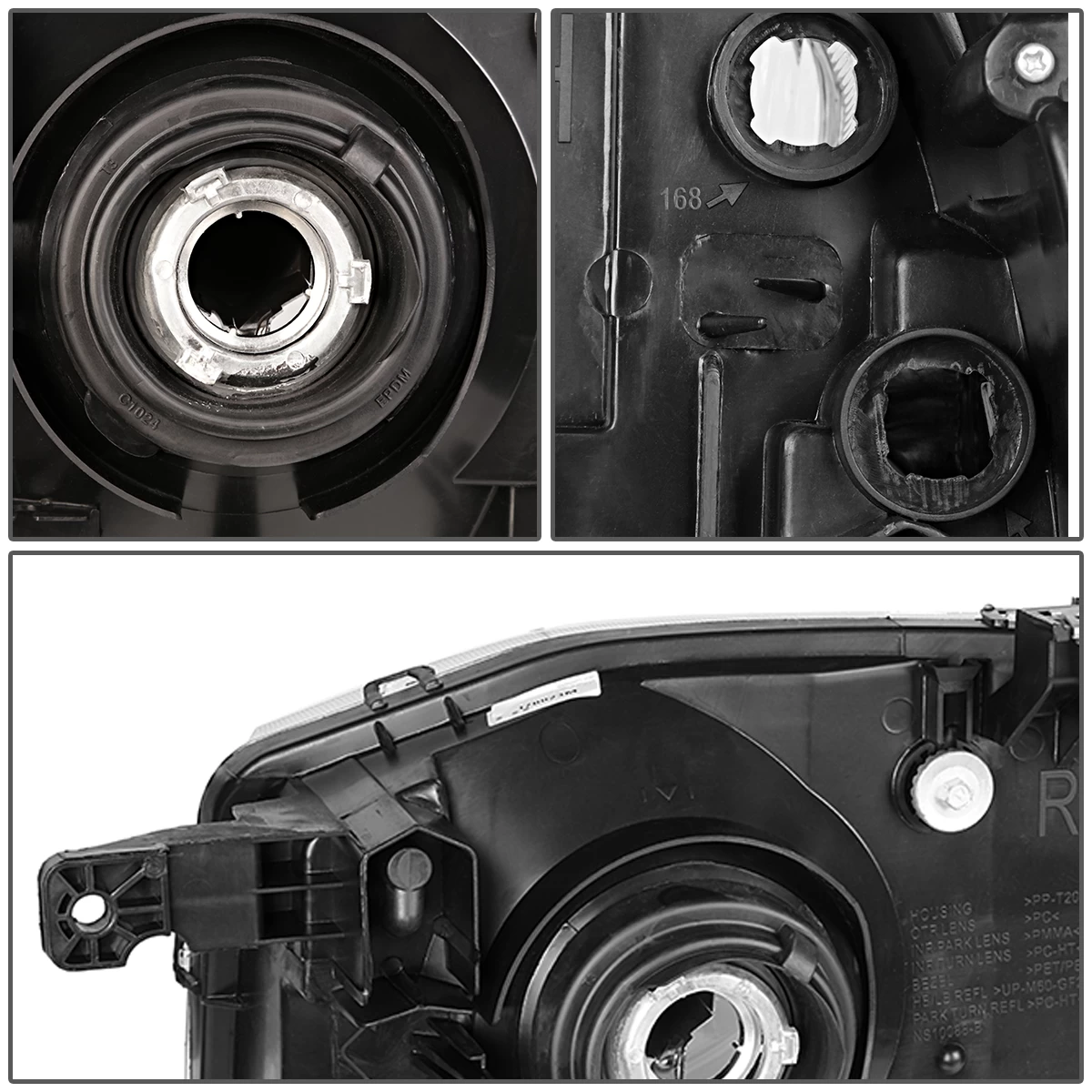 2001-2004 Nissan Frontier Factory Style Replacement Headlights - Smoked Lens / Clear 9 2001-2004 Nissan Frontier Factory Style Replacement Headlights - Smoked Lens / Clear - Image 7