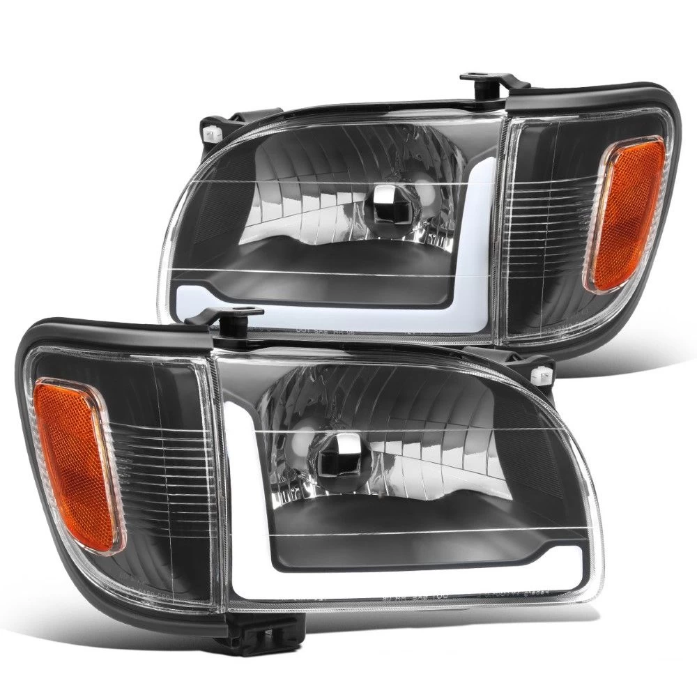 2001-2004 Toyota Tacoma OE-Style Headlights W/ LED DRL Bar & Corner Lights - Black Housing 3 2001-2004 Toyota Tacoma OE-Style Headlights W/ LED DRL Bar & Corner Lights - Black Housing