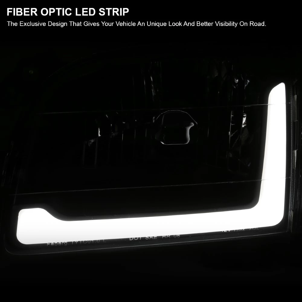 2001-2004 Toyota Tacoma OE-Style Headlights W/ LED DRL Bar & Corner Lights - Black Housing 6 2001-2004 Toyota Tacoma OE-Style Headlights W/ LED DRL Bar & Corner Lights - Black Housing - Image 4