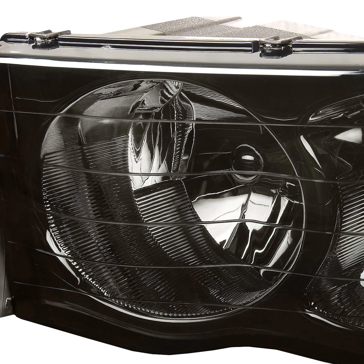 2002-2005 Dodge RAM 1500 2500 3500 Euro Style Crystal Headlights - Smoked 4 2002-2005 Dodge RAM 1500 2500 3500 Euro Style Crystal Headlights - Smoked - Image 2