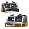 2003-2023 Chevy Express / GMC Savana Switchback E-Shape LED DRL Headlights - Black Housing Clear Lens Amber Side Markers -Professional Auto Parts Store 2003 2023 chevy express gmc savana switchback e shape led drl headlights black housing clear lens amber side markers 9