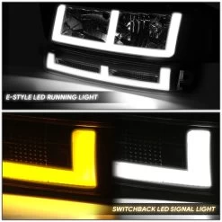 2003-2023 Chevy Express / GMC Savana Switchback E-Shape LED DRL Headlights - Chrome Housing Clear Lens Clear Side Markers -Professional Auto Parts Store 2003 2023 chevy express gmc savana switchback e shape led drl headlights chrome housing clear lens clear side markers 16