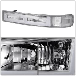 2003-2023 Chevy Express / GMC Savana Switchback E-Shape LED DRL Headlights - Chrome Housing Clear Lens Clear Side Markers -Professional Auto Parts Store 2003 2023 chevy express gmc savana switchback e shape led drl headlights chrome housing clear lens clear side markers 19