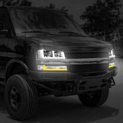 2003-2023 Chevy Express / GMC Savana Switchback E-Shape LED DRL Headlights - Chrome Housing Clear Lens Clear Side Markers -Professional Auto Parts Store 2003 2023 chevy express gmc savana switchback e shape led drl headlights chrome housing clear lens clear side markers 31