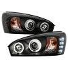 2004-2007 Chevy Malibu Angel Eye Halo & LED Projector Headlights - Black -Professional Auto Parts Store 2004 2007 chevy malibu angel eye halo led projector headlights black 470