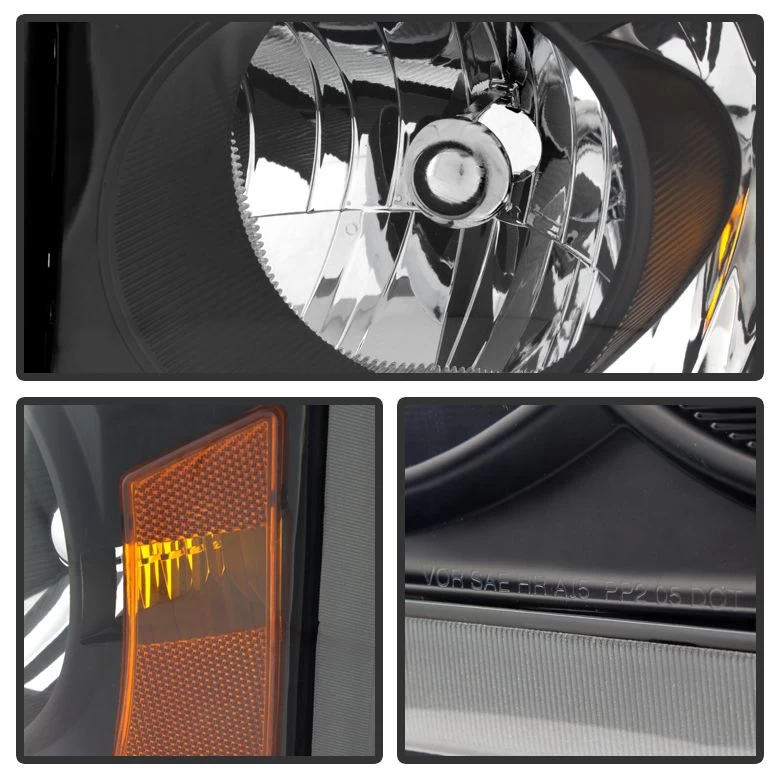 2005-2007 Dodge Dakota Replacement Crystal Headlights - Chrome 4 2005-2007 Dodge Dakota Replacement Crystal Headlights - Chrome - Image 2