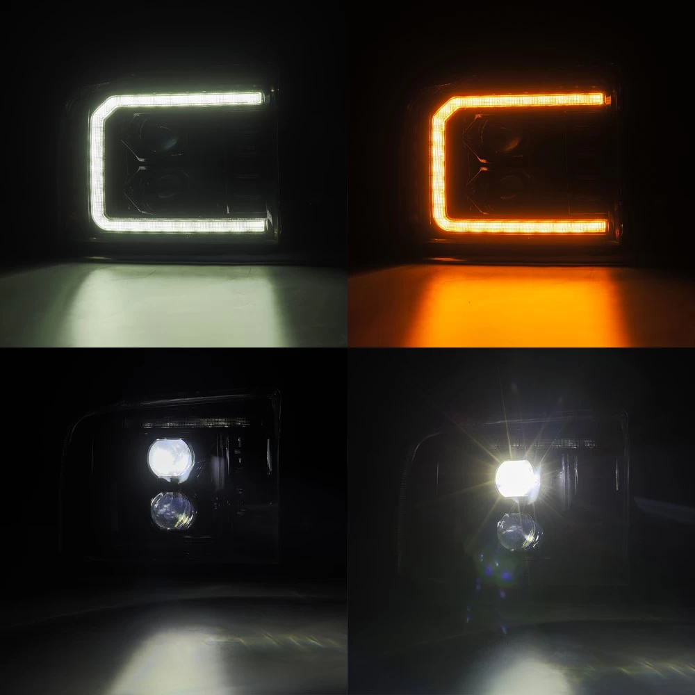 2005-2007 Ford F250 F350 Super Duty Pro-Series LED Projector Headlights Alpha-Black 5 2005-2007 Ford F250 F350 Super Duty Pro-Series LED Projector Headlights Alpha-Black - Image 3