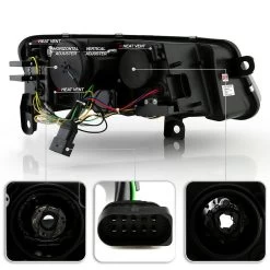 2006-2008 Audi A6 [Halogen Models] LED Sequential Signal Projector Headlights - Black -Professional Auto Parts Store 2006 2008 audi a6 halogen models led sequential signal projector headlights black 66