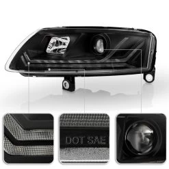 2006-2008 Audi A6 [Halogen Models] LED Sequential Signal Projector Headlights - Black -Professional Auto Parts Store 2006 2008 audi a6 halogen models led sequential signal projector headlights black 69