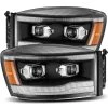 AlphaRex Luxx 06-08 Dodge RAM Dual Projector [Full LED] Headlights - Black -Professional Auto Parts Store 2006 2008 dodge ram dual projector full led headlights black 185