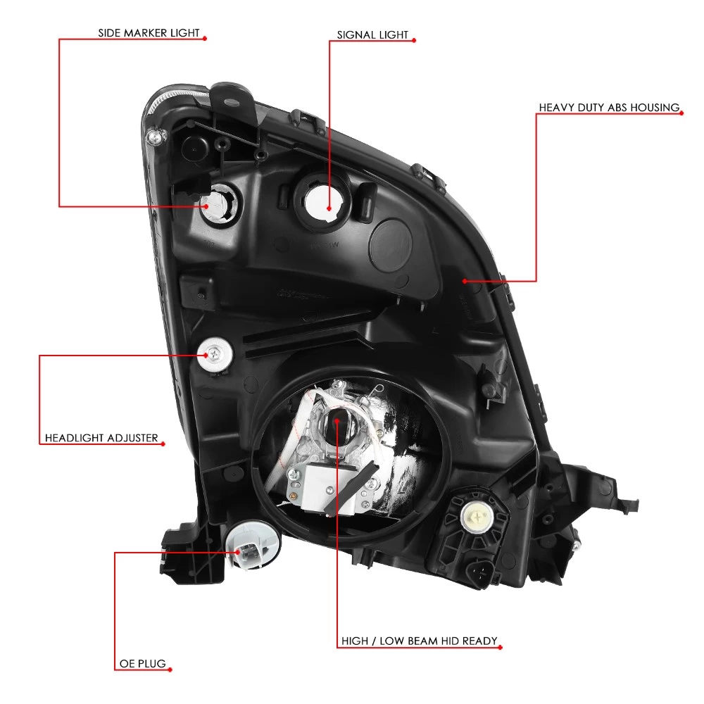DNA 2006-2009 Toyota Prius Front Bumper HID Xenon Headlight Headlamps - Chrome Housing Clear Side Marker 8 DNA 2006-2009 Toyota Prius Front Bumper HID Xenon Headlight Headlamps - Chrome Housing Clear Side Marker - Image 6