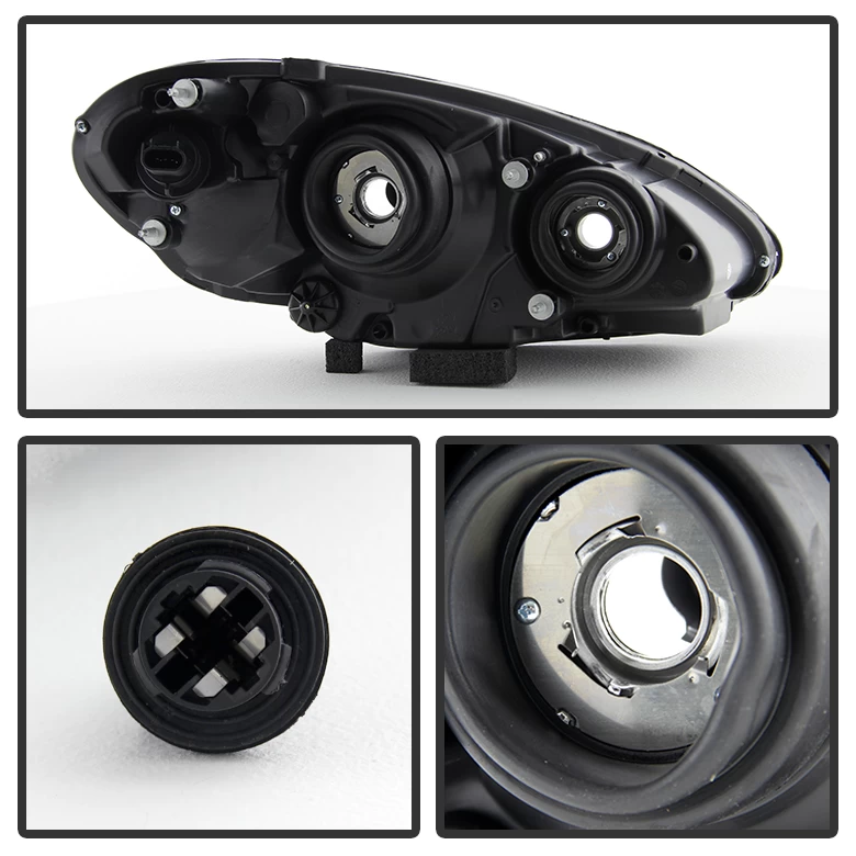 2006-2010 Chrysler PT Cruiser Replacement Crystal Headlights - Black 5 2006-2010 Chrysler PT Cruiser Replacement Crystal Headlights - Black - Image 3