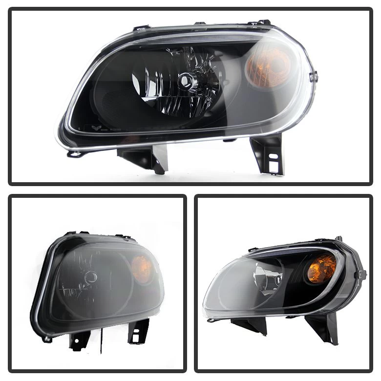2006-2011 Chevy HHR Replacement Crystal Headlights - Black 4 2006-2011 Chevy HHR Replacement Crystal Headlights - Black - Image 2