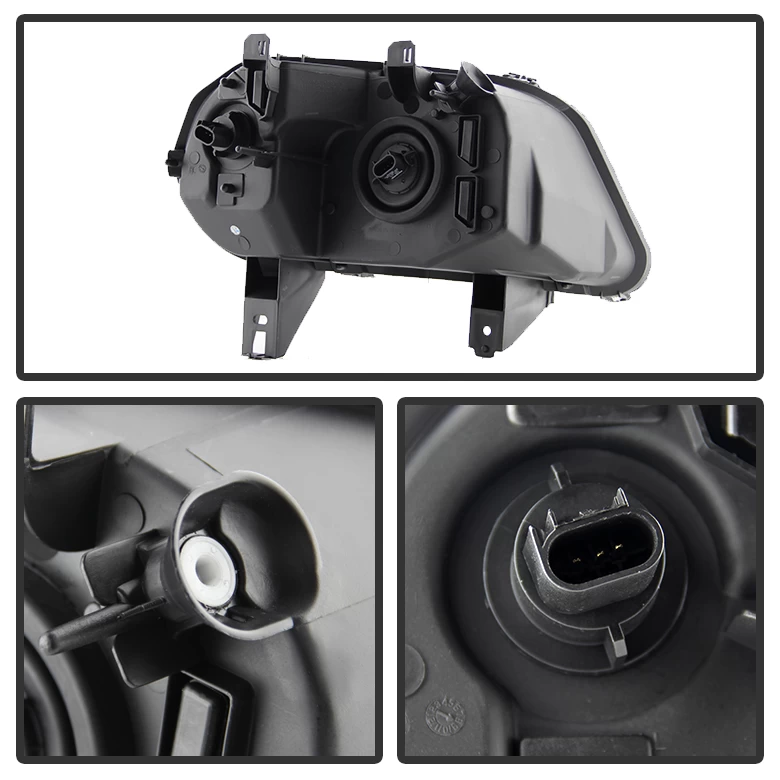 2006-2011 Chevy HHR Replacement Crystal Headlights - Black 6 2006-2011 Chevy HHR Replacement Crystal Headlights - Black - Image 4
