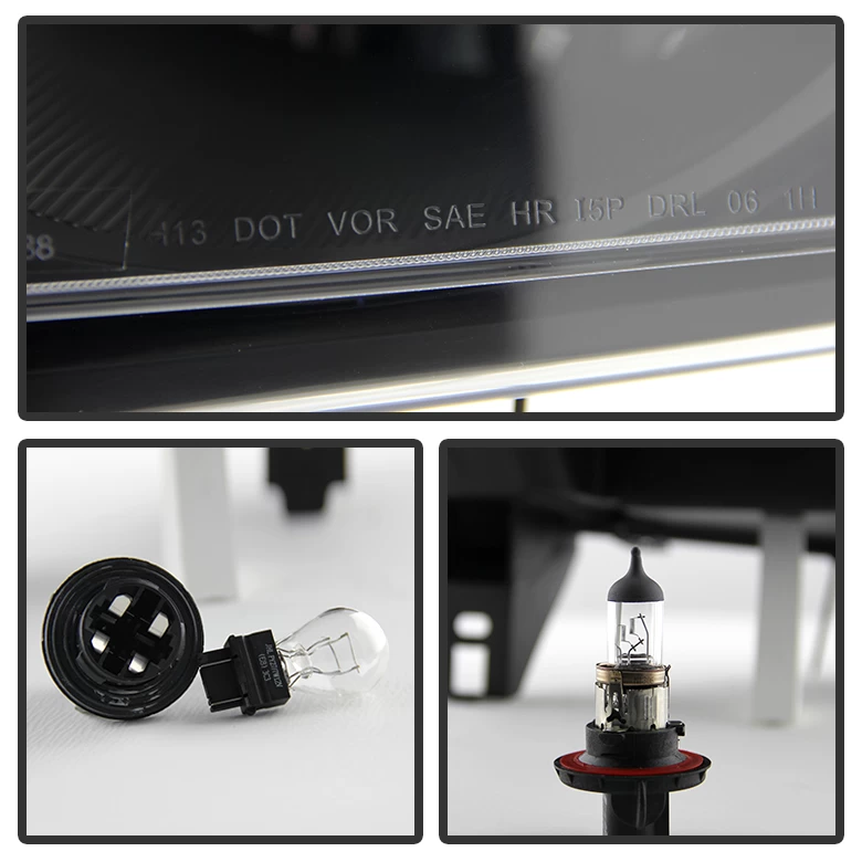 2006-2011 Chevy HHR Replacement Crystal Headlights - Black 7 2006-2011 Chevy HHR Replacement Crystal Headlights - Black - Image 5