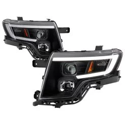 2007-2010 Ford Edge LED Tube Style Black Housing Projector Headlights
