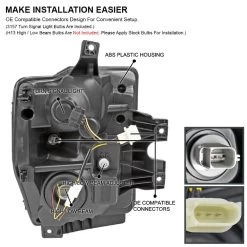 2008-2010 Ford F250/F350 SuperDuty Reflector Headlights W/ LED Tube & Sequential Turn Signals - Black Housing 13 2008-2010 Ford F250/F350 SuperDuty Reflector Headlights W/ LED Tube & Sequential Turn Signals - Black Housing -Professional Auto Parts Store 2008 2010 ford f250 f350 superduty reflector headlights w led tube sequential turn signals black housing 13