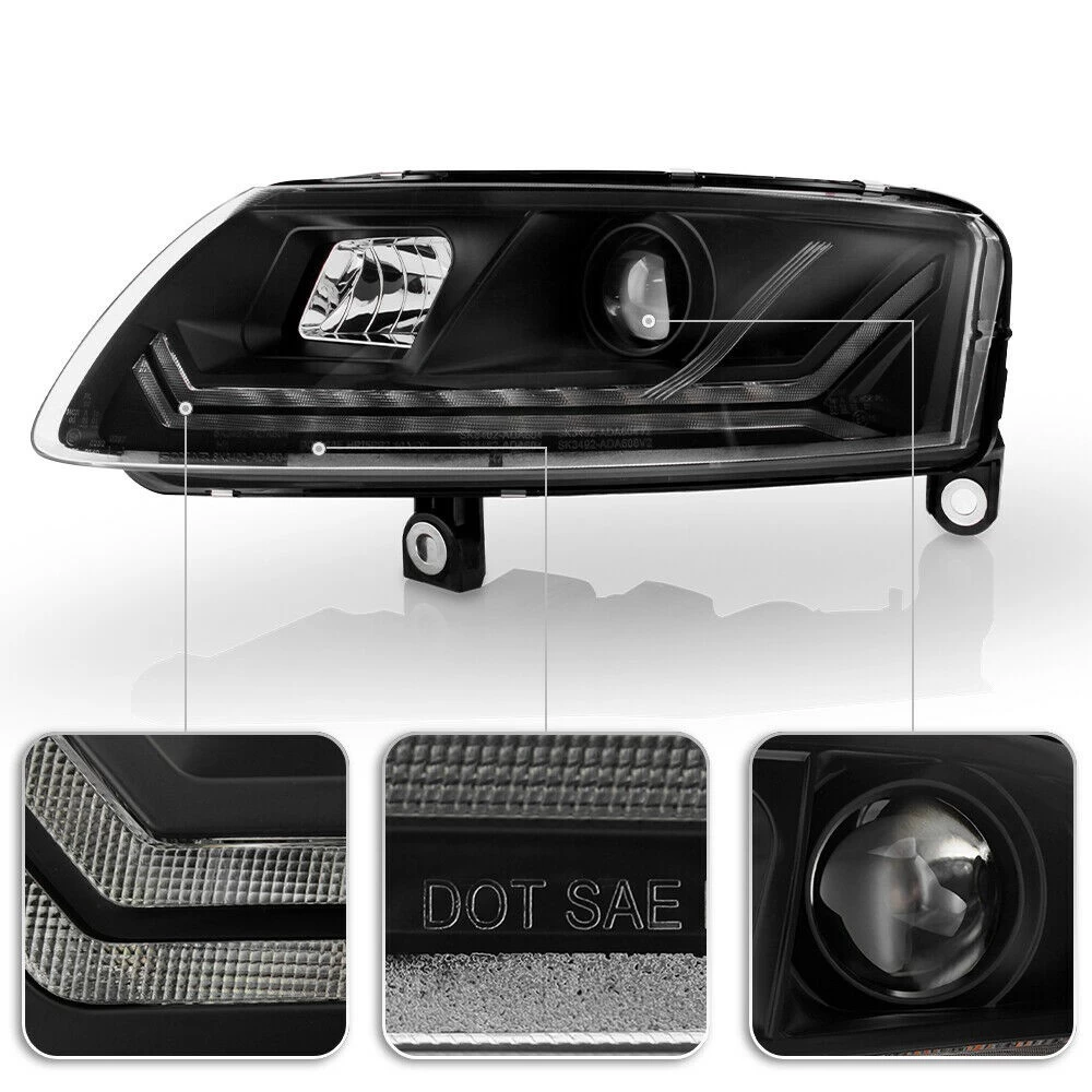 2009-2011 Audi A6 HID/Xenon LED DRL + Sequential Signal Strip Projector Headlights 6 2009-2011 Audi A6 HID/Xenon LED DRL + Sequential Signal Strip Projector Headlights - Image 4