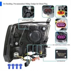 2009-2018 Dodge Ram 1500 2500 3500 LED Dual Bar Reflector Headlights - Smoked -Professional Auto Parts Store 2009 2018 dodge ram 1500 2500 3500 led dual bar reflector headlights smoked 74