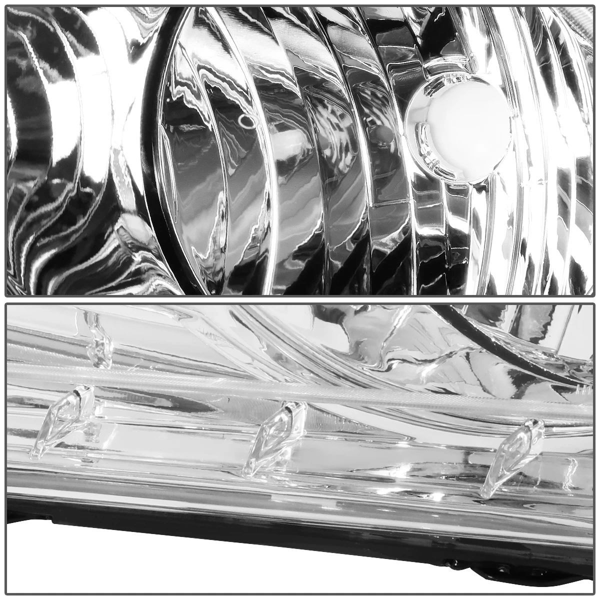 2010-14 Ford Mustang S197 Pair Of Headlight & Corner Light (Chrome Housing / Amber Reflector) 6 2010-14 Ford Mustang S197 Pair Of Headlight & Corner Light (Chrome Housing / Amber Reflector) - Image 4