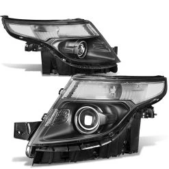 HID Combo 2011-2015 Ford Explorer Projector Headlights - Black Clear -Professional Auto Parts Store 2011 2015 ford explorer replace projector headlights black clear 212