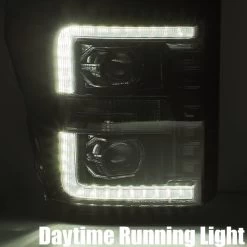 AlphaRex Luxx 11-16 Ford Super Duty F250 F350 Full LED / Sequential Signal Projector Headlights - Chrome -Professional Auto Parts Store 2011 2016 ford f250 luxx series projector headlights chrome 67