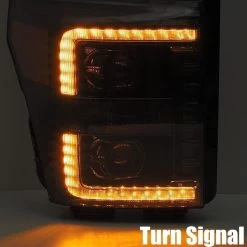 AlphaRex Luxx 11-16 Ford Super Duty F250 F350 Full LED / Sequential Signal Projector Headlights - Chrome -Professional Auto Parts Store 2011 2016 ford f250 luxx series projector headlights chrome 70