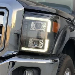 AlphaRex Luxx 11-16 Ford Super Duty F250 F350 Full LED / Sequential Signal Projector Headlights - Chrome -Professional Auto Parts Store 2011 2016 ford f250 luxx series projector headlights chrome 76