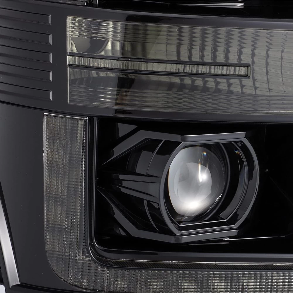 AlphaRex 2011-2016 Ford F250 F350 Super Duty Switchback LED DRL / Signal Projector Headlights - Jet Black 4 AlphaRex 2011-2016 Ford F250 F350 Super Duty Switchback LED DRL / Signal Projector Headlights - Jet Black - Image 2
