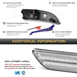 2011-2019 Ford Fiesta Sequential Amber LED Side Mirror Light - Clear 15 2011-2019 Ford Fiesta Sequential Amber LED Side Mirror Light - Clear -Professional Auto Parts Store 2011 2019 ford fiesta sequential amber led side mirror light clear 25