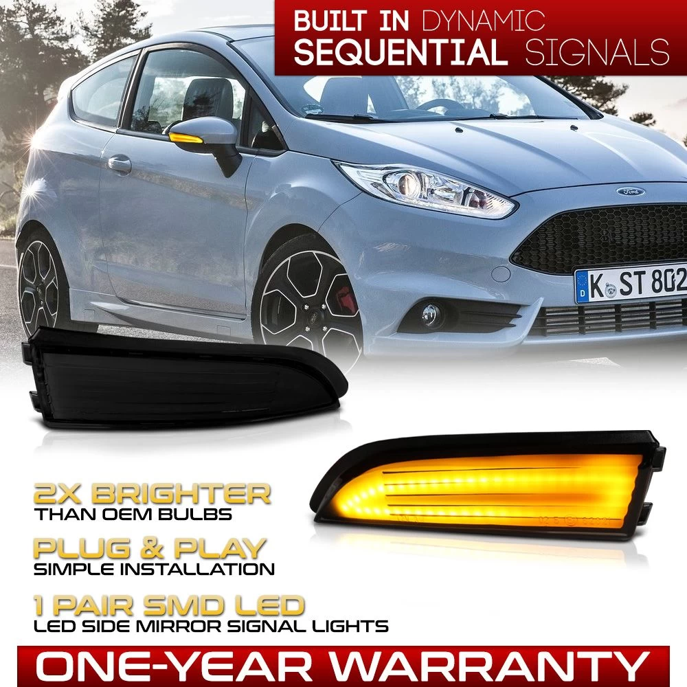 2011-2019 Ford Fiesta Sequential Amber LED Side Mirror Light - Smoked 4 2011-2019 Ford Fiesta Sequential Amber LED Side Mirror Light - Smoked - Image 2
