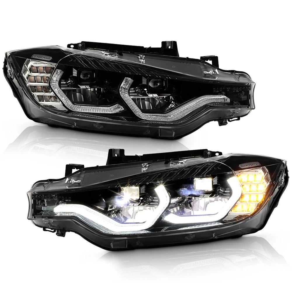 Spyder 2012-2015 BMW F30 320i 328i Sedan Full LED DRL Tube Projector Headlights - Black Housing 3 Spyder 2012-2015 BMW F30 320i 328i Sedan Full LED DRL Tube Projector Headlights - Black Housing