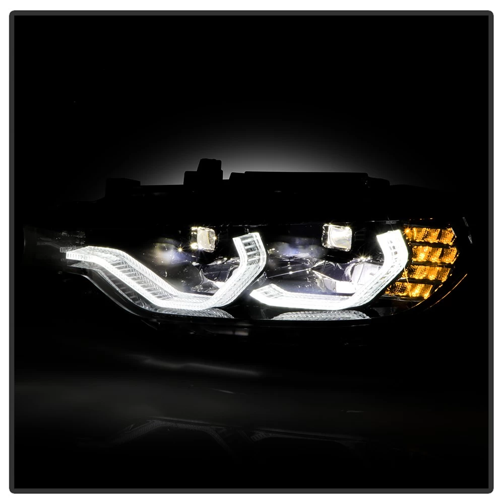 Spyder 2012-2015 BMW F30 320i 328i Sedan Full LED DRL Tube Projector Headlights - Black Housing 8 Spyder 2012-2015 BMW F30 320i 328i Sedan Full LED DRL Tube Projector Headlights - Black Housing - Image 6