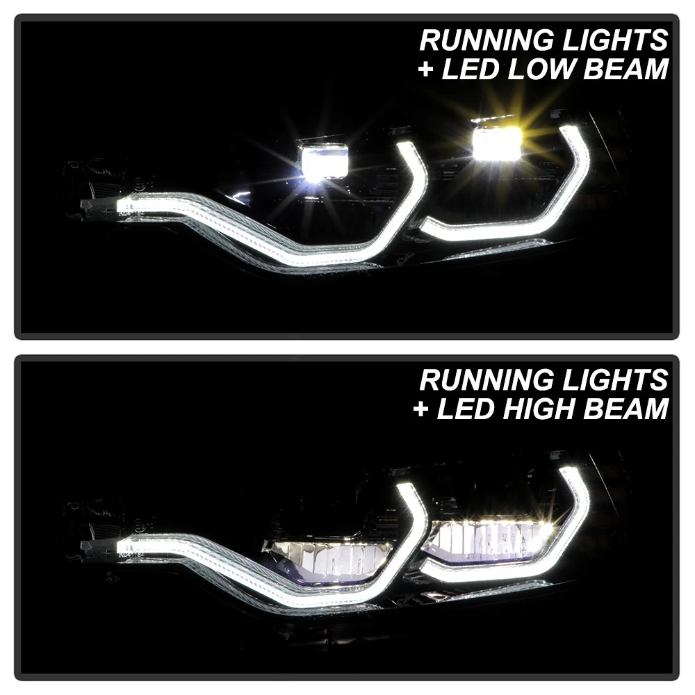 Spyder 2012-2015 BMW F30 320i 328i Sedan Full LED DRL Tube Projector Headlights - Black Housing 11 Spyder 2012-2015 BMW F30 320i 328i Sedan Full LED DRL Tube Projector Headlights - Black Housing - Image 9