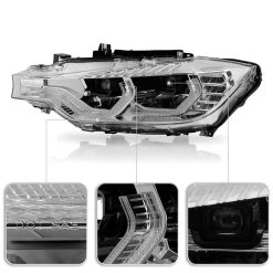 Spyder 2012-2015 BMW F30 320i 328i Sedan Full LED DRL Tube Projector Headlights - Chrome Housing -Professional Auto Parts Store 2012 2015 bmw f30 320i 328i sedan full led drl tube projector headlights chrome housing 78