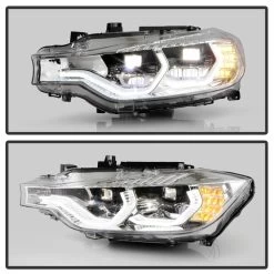 Spyder 2012-2015 BMW F30 320i 328i Sedan Full LED DRL Tube Projector Headlights - Chrome Housing -Professional Auto Parts Store 2012 2015 bmw f30 320i 328i sedan full led drl tube projector headlights chrome housing 81