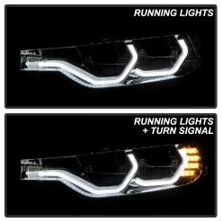 Spyder 2012-2015 BMW F30 320i 328i Sedan Full LED DRL Tube Projector Headlights - Chrome Housing -Professional Auto Parts Store 2012 2015 bmw f30 320i 328i sedan full led drl tube projector headlights chrome housing 90