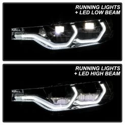 Spyder 2012-2015 BMW F30 320i 328i Sedan Full LED DRL Tube Projector Headlights - Chrome Housing -Professional Auto Parts Store 2012 2015 bmw f30 320i 328i sedan full led drl tube projector headlights chrome housing 93