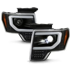 2013-2014 Ford F150 [Factory HID Model] LED Turn Signal / LED Projector Headlights - Black