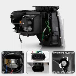 2013-2014 Ford F150 [Factory HID Model] LED Turn Signal / LED Projector Headlights - Black -Professional Auto Parts Store 2013 2014 ford f150 hid type upgrade led turn built in led projector headlights black 99