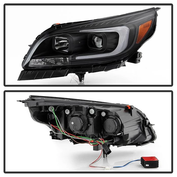 2013-2015 Chevy Malibu Chrome Black Halogen LED Tube Projector Headlights 4 2013-2015 Chevy Malibu Chrome Black Halogen LED Tube Projector Headlights - Image 2
