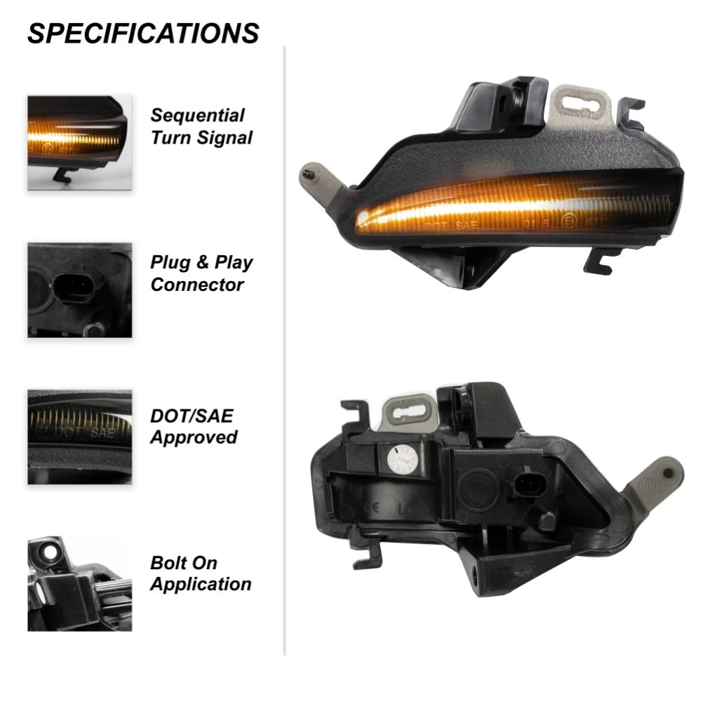 2013-2021 Lexus IS/RC LED Sequential Turn Signal Mirror Lights Smoked - Pair 4 2013-2021 Lexus IS/RC LED Sequential Turn Signal Mirror Lights Smoked - Pair - Image 2