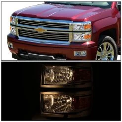 2014-15 Chevy Silverado 1500 Replacement Crystal Headlights - Chrome -Professional Auto Parts Store 2014 2016 chevy silverado 1500 2500 3500 hd replacement crystal headlights chrome 112