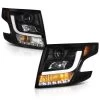 2015-2020 Chevy Tahoe / Suburban [Halogen Model] LED DRL Projector Headlights - Black -Professional Auto Parts Store 2015 17 chevy tahoe suburban halogen model led drl projector headlights black 151