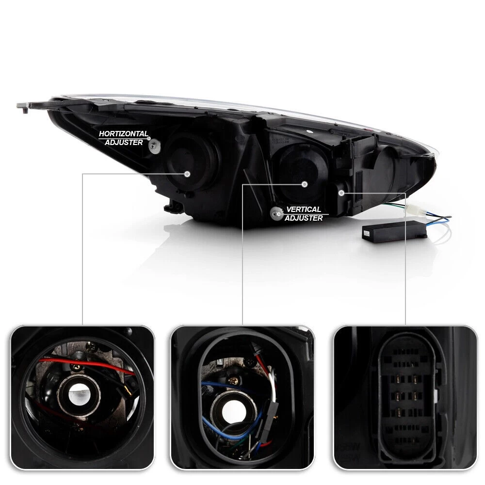 2015-2018 Ford Focus Sequential Turn Signal LED DRL Projector Headlights - Set Black Housing 5 2015-2018 Ford Focus Sequential Turn Signal LED DRL Projector Headlights - Set Black Housing - Image 3