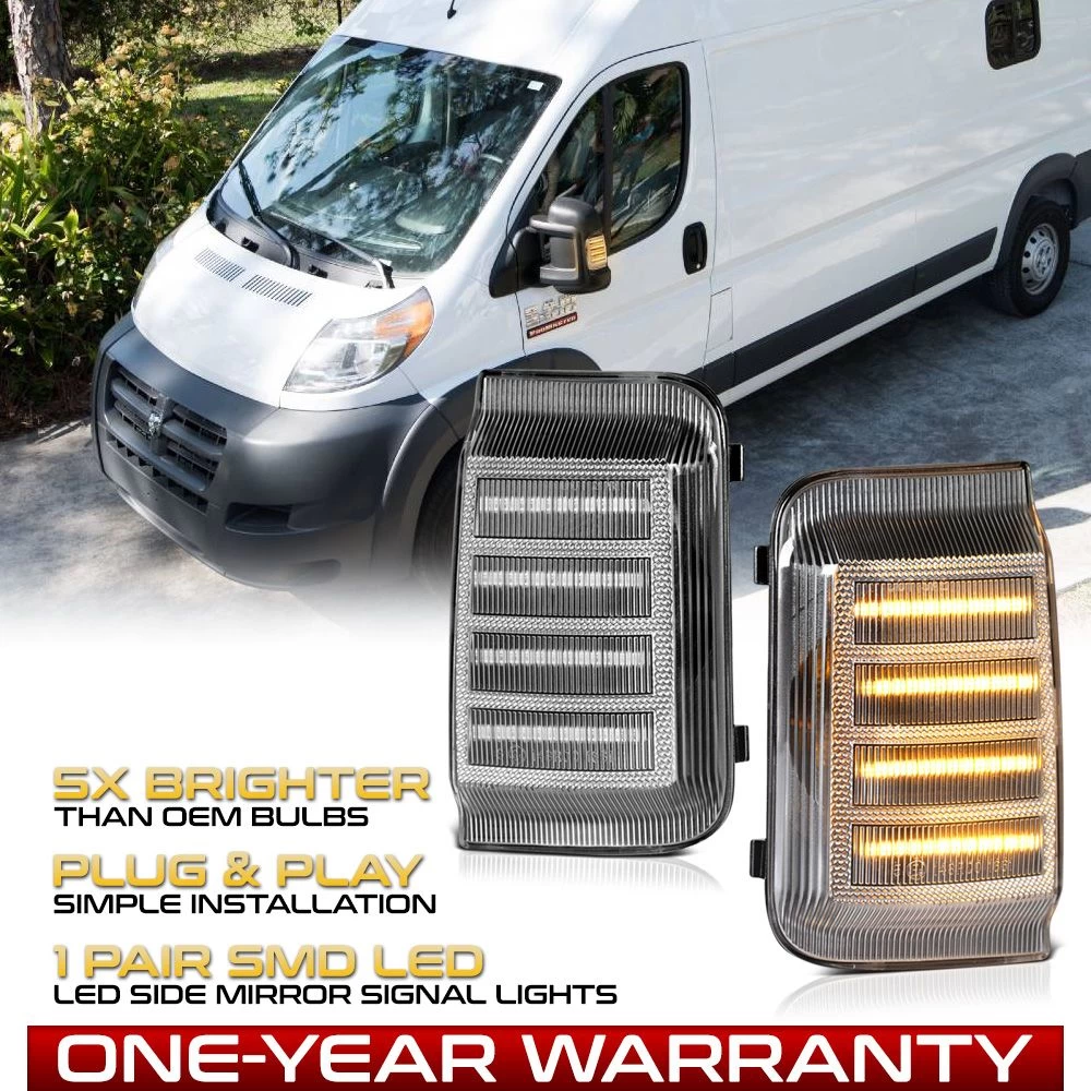 2015-2022 Ram ProMaster Sequential LED Side Mirror Lights - Clear 4 2015-2022 Ram ProMaster Sequential LED Side Mirror Lights - Clear - Image 2