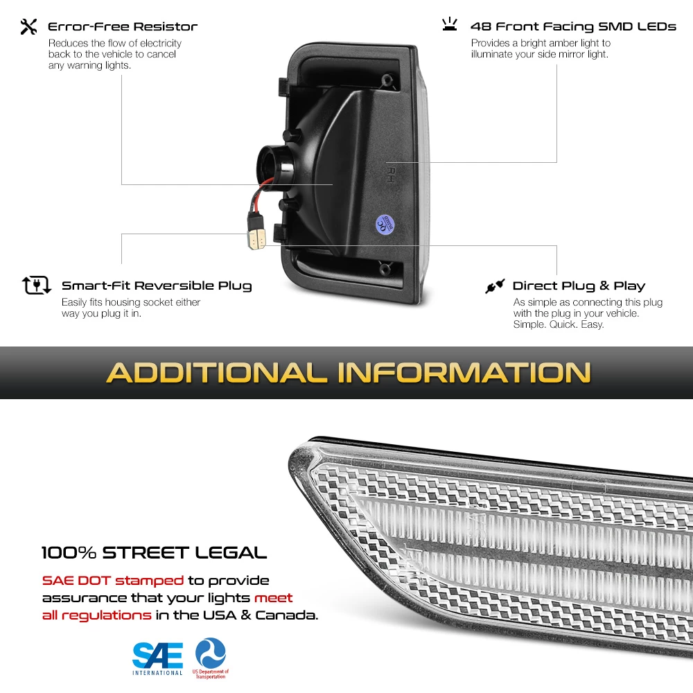 2015-2022 Ram ProMaster Sequential LED Side Mirror Lights - Clear 8 2015-2022 Ram ProMaster Sequential LED Side Mirror Lights - Clear - Image 6