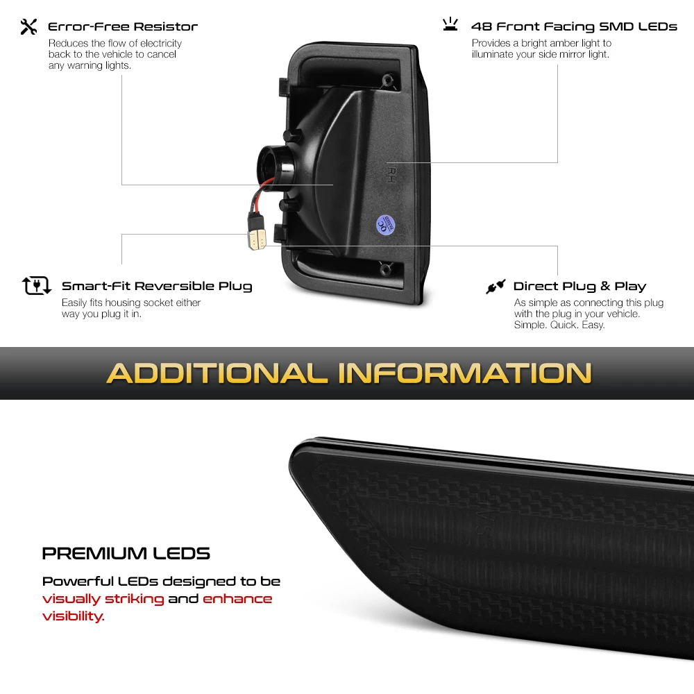 2015-2022 Ram ProMaster Sequential LED Side Mirror Lights - Smoked 8 2015-2022 Ram ProMaster Sequential LED Side Mirror Lights - Smoked - Image 6