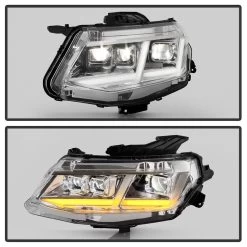 2016-2018 Chevrolet Camaro L Shape LED Tube/Switchback Headlights W/ Full LED Low/High Beams - Chrome Housing -Professional Auto Parts Store 2016 2018 chevrolet camaro l shape led tube switchback headlights w full led low high beams chrome housing 96