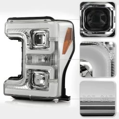 2017-2019 Ford F250 F350 SD Chrome Dual LED Tube Projector Headlights 14 2017-2019 Ford F250 F350 SD Chrome Dual LED Tube Projector Headlights -Professional Auto Parts Store 2017 2019 ford f250 f350 sd chrome dual led tube projector headlights 49